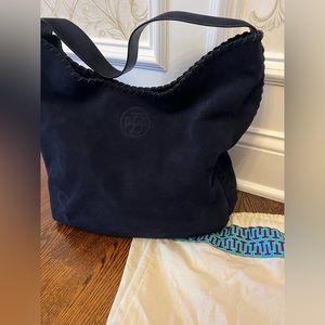Navy Blue Tory Burch Suede Marion